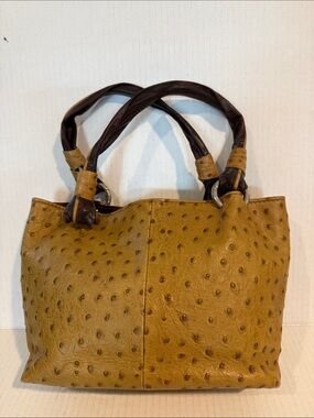 Cieoni Piero Textured Ostrich  Leather Shoulder Bag